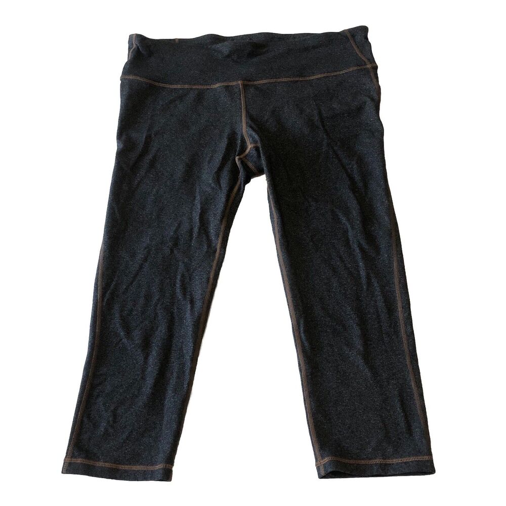Gap Fit Women’s Capri Leggings Charcoal Gray Stretch Pull On Pocket Size Large